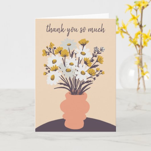  Daisy Boeket CUSTOM Bedankt Kaart (Gele Bloem)