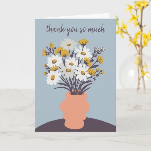  Daisy Boeket CUSTOM Bedankt Kaart (Gele Bloem)