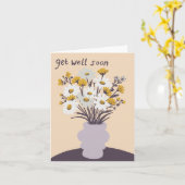  Daisy Boeket CUSTOM Get Well Binnenkort Kaart (Gele Bloem)
