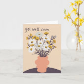 Daisy Boeket CUSTOM Get Well Binnenkort Kaart (Gele Bloem)