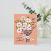  Daisy Boeket CUSTOM Happy Birthday Briefkaart (Staand voorkant)