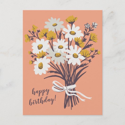  Daisy Boeket CUSTOM Happy Birthday Briefkaart (Voorkant)