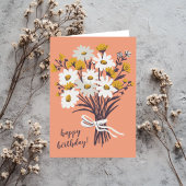  Daisy Boeket CUSTOM Tekening Happy Birthday Kaart