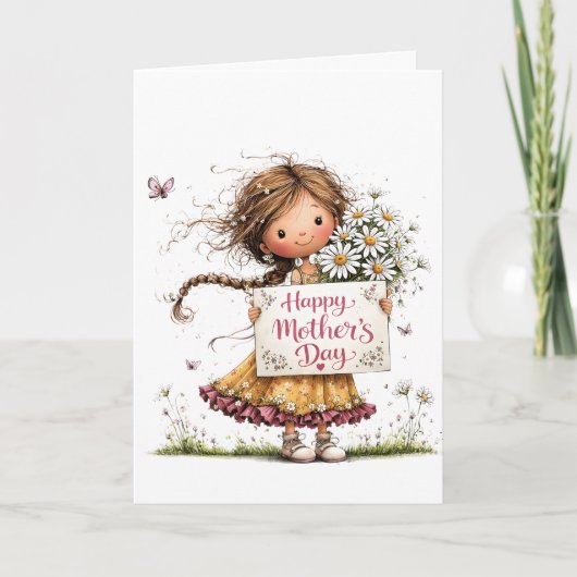 Daisy Boeket “Gelukkige Moederdag” Kaart (Voorkant)