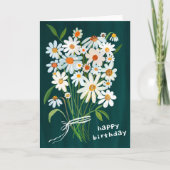 Daisy Boeket Gelukkige Verjaardag Handgeschilderde Kaart (Voorkant)