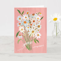 Daisy Boeket Handgeschilderd Gouache Gefeliciteerd