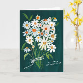 Daisy Boeket Handgeschilderde Condoleances Sorry Kaart (Gele Bloem)