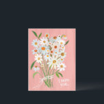 Daisy Boeket Handgeschilderde Gouache Miss You Swe Briefkaart<br><div class="desc">Pas deze handbeschilderde daisy kaart aan met je eigen tekst op de voor- of achterkant! Voeg desgewenst een naam toe of wijzig het lettertype. Laat het me weten als je iets op maat wilt,  ik kan de kleuren creëer die je wilt. Check mijn shop voor meer!</div>