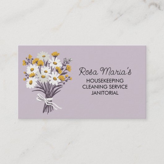Daisy Boeket Huis Schoonmaak Service Social Iconen Visitekaartje (Voorkant)