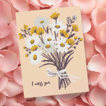 Daisy Boeket I MISS YOU Sweet CUSTOM Briefkaart<br><div class="desc">Pas deze kaart aan door de tekst,  het lettertype,  de kleuren te wijzigen en uw eigen tekst op de achterkant toe te voegen! Check mijn shop voor meer!</div>