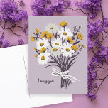 Daisy Boeket I MISS YOU Sweet CUSTOM Briefkaart<br><div class="desc">Pas deze kaart aan door de tekst,  het lettertype,  de kleuren te wijzigen en uw eigen tekst op de achterkant toe te voegen! Check mijn shop voor meer!</div>