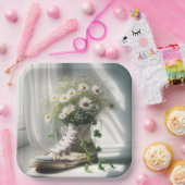 Daisy boeket in een witte sneaker papieren bordje (Feest)