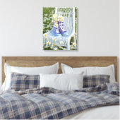 Daisy boeket in paarse sneakers canvas afdruk (Insitu (Slaapkamer))