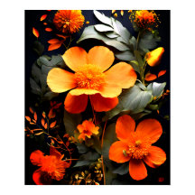 Daisy Boeket op Gouache Schilderkunst Poster