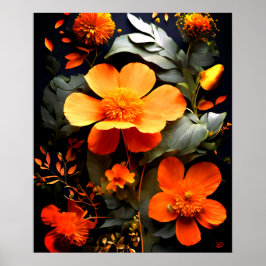 Daisy Boeket op Gouache Schilderkunst Poster