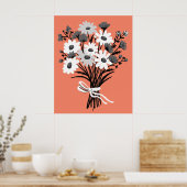 Daisy Boeket Retro Moderne Kleurrijke Kunst Poster (Keuken)