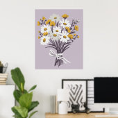  Daisy Boeket Retro Moderne Kleurrijke Kunst Poster (Thuiskantoor)