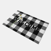 Daisy Boeket Welkom op Buffalo Plaid Deurmat (Schuin)
