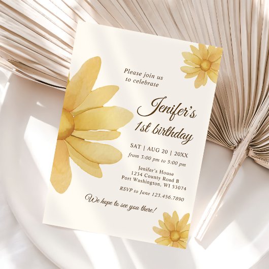 Daisy Bohmian Girl 1e verjaardag Kaart