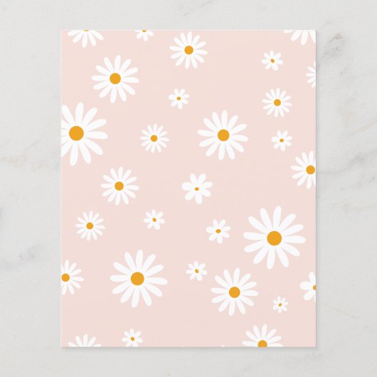Daisy Boho Baby in bloom roze Baby shower game (Achterkant)