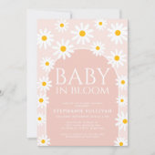 Daisy Boho Baby in Bloom Roze Baby shower Kaart (Voorkant)