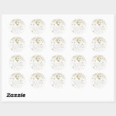 Daisy Boho Baby in Bloom Shower Ronde Sticker (Vel)