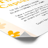 Daisy Boho Bloemen 1e Verjaardag Tijd Capsule Game Poster (Hoek)