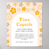 Daisy Boho Bloemen 1e Verjaardag Tijd Capsule Game Poster (Voorkant)