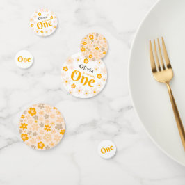 Daisy Boho Floral 1e verjaardag Confetti