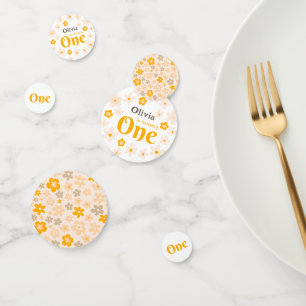 Daisy Boho Floral 1e verjaardag Confetti