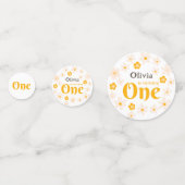 Daisy Boho Floral 1e verjaardag Confetti (Voorkanten)