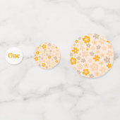 Daisy Boho Floral 1e verjaardag Confetti (Achterkanten)