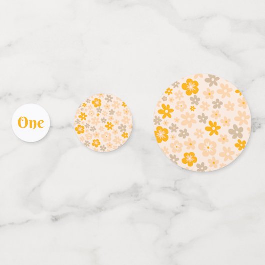 Daisy Boho Floral 1e verjaardag Confetti (Achterkanten)