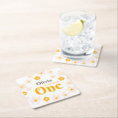 Daisy Boho Floral 1e verjaardag Kartonnen Onderzetters (Insitu)