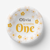 Daisy Boho Floral 1e verjaardag Papieren Kommen (Voorkant)