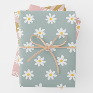 Daisy Boho Floral Inpakpapier Vel