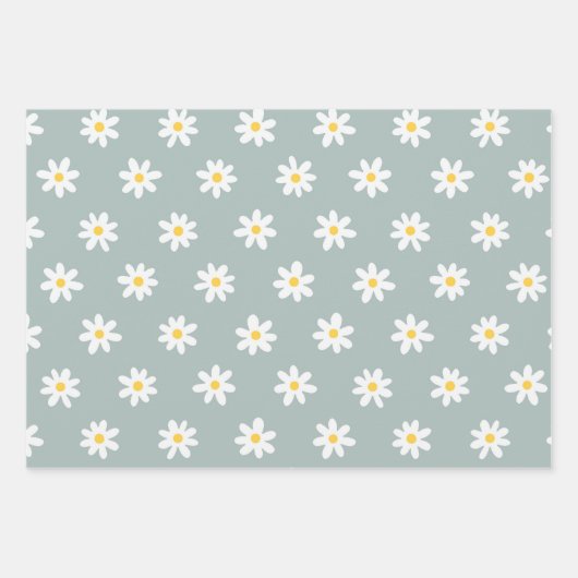 Daisy Boho Floral Inpakpapier Vel (Voorkant)