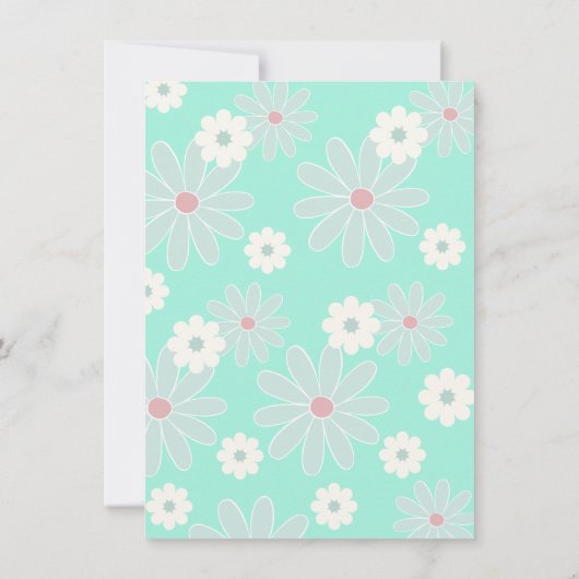 Daisy Boho Groovy Hippie Birthday Party Invitation Kaart (Achterkant)