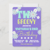 Daisy Boho Groovy Hippie Birthday Party Invitation Kaart (Voorkant)