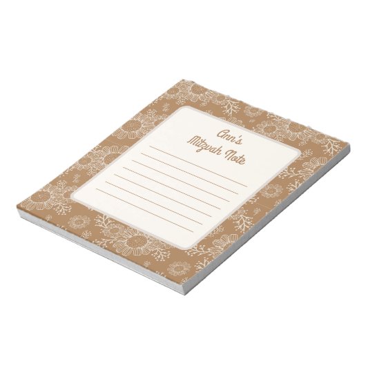 Daisy boho Mitzvah Notes Notitieblok (Linkerzijde)