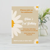 Daisy boho party Uitnodiging, daisy retro verjaard Kaart (Staand voorkant)