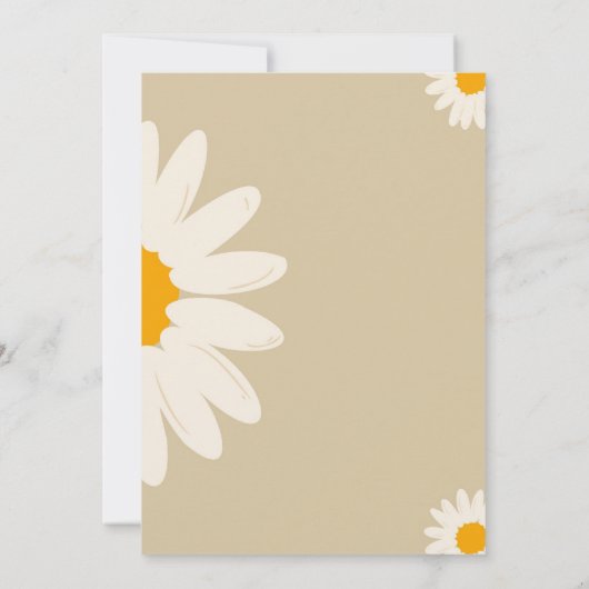 Daisy boho party Uitnodiging, daisy retro verjaard Kaart (Achterkant)