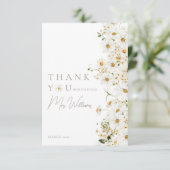 Daisy Boho Wilde Bloem Moderne Bruidsuitnodiging Bedankkaart (Staand voorkant)