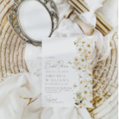 Daisy Boho Wilde Bloem Moderne Bruidsuitnodiging Kaart