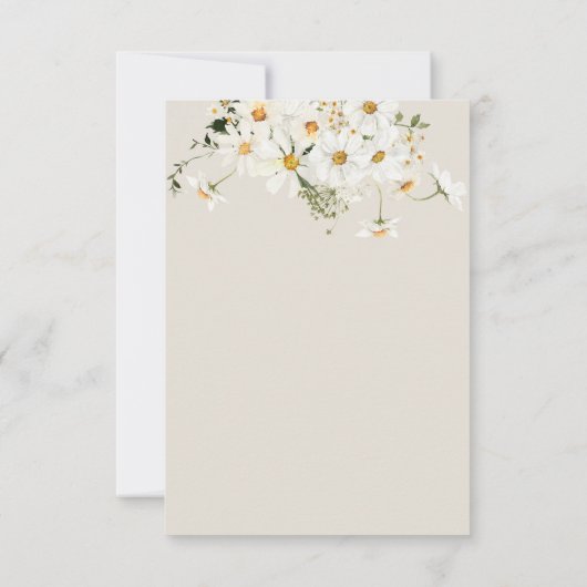 Daisy Boho Wilde Bloem Moderne Bruiloftsdouche Bedankkaart (Achterkant)