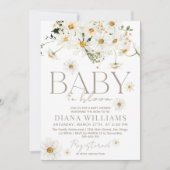 Daisy Boho Wildflower Baby in Bloom Shower Kaart (Voorkant)