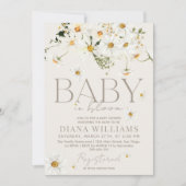 Daisy Boho Wildflower Baby in Bloom Shower Kaart (Voorkant)