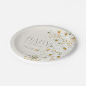 Daisy Boho Wildflower Baby in Bloom Shower Papieren Bordje (Gekanteld)