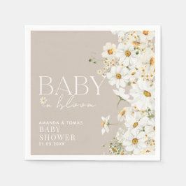 Daisy Boho Wildflower Baby in Bloom Shower Servet