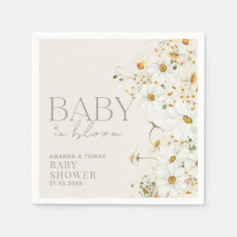 Daisy Boho Wildflower Baby in Bloom Shower Servet